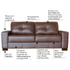 Sofá 3 Lugares Sala De Estar 200cm Milão Couro Caramelo G03 -