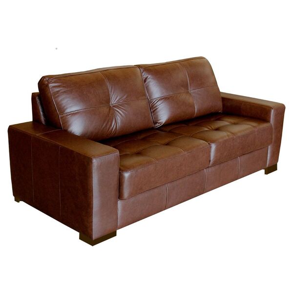Sofá 3 Lugares Sala De Estar 200cm Milão Couro Caramelo G03 -