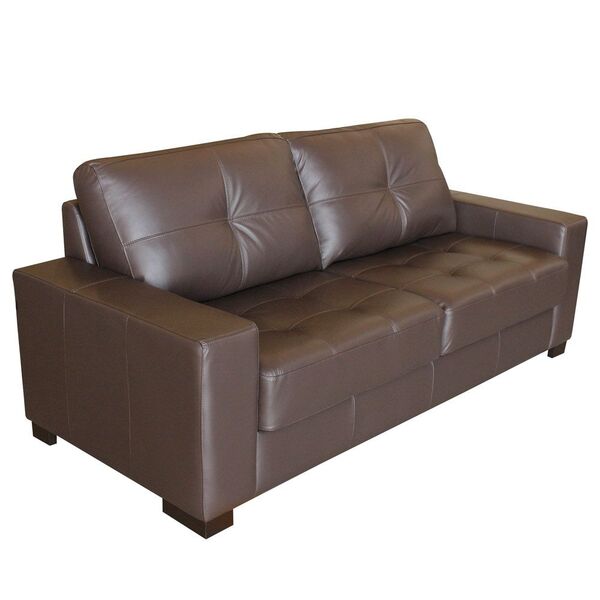 Sofá 3 Lugares Sala De Estar 200cm Milão Couro Chocolate G03