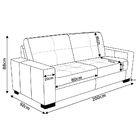 Sofá 3 Lugares Sala De Estar 200cm Milão Couro Off White G03