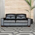 Sofá 3 Lugares Sala De Estar 200cm Milão Couro Preto G03 - Gr