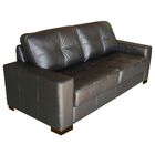 Sofá 3 Lugares Sala De Estar 200cm Milão Couro Preto G03 - Gr