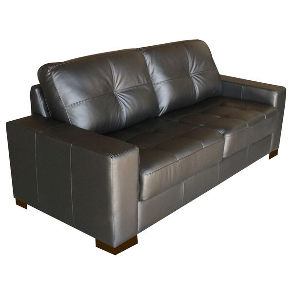 Sofá 3 Lugares Sala De Estar 200cm Milão Couro Preto G03 - Gr