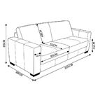 Sofá 3 Lugares Sala De Estar 205cm Estocolmo Couro Caramelo G