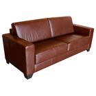 Sofá 3 Lugares Sala De Estar 205cm Estocolmo Couro Caramelo G