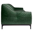 Sofá 3 Lugares Sala De Estar 220 Cm Pés Madeira Bissau Couro