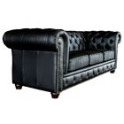 Sofá 3 Lugares Sala De Estar 235cm Chesterfield Pés Madeira C