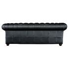 Sofá 3 Lugares Sala De Estar 235cm Chesterfield Pés Madeira C