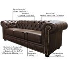 Sofá 3 Lugares Sala De Estar 235cm Chesterfield Pés Madeira C