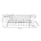 Sofá 3 Lugares Sala De Estar 235cm Chesterfield Pés Madeira C