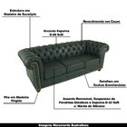 Sofá 3 Lugares Sala De Estar 235cm Chesterfield Pés Madeira C