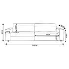 Sofá 3 Lugares Sala De Estar 240 Cm Pés Madeira Oslo Couro Ca