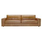 Sofá 3 Lugares Sala De Estar 240 Cm Pés Madeira Oslo Couro Ca