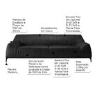 Sofá 3 Lugares Sala De Estar 244 Cm Pés Madeira Bissau Couro