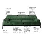 Sofá 3 Lugares Sala De Estar 244 Cm Pés Madeira Bissau Verde