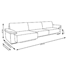 Sofá 3 Lugares Sala De Estar 270cm Zaya Linho Off White G05 -