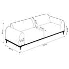 Sofá 3 Lugares Sala De Estar Base De Madeira Euro 210 Cm Velu