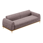 Sofá 3 Lugares Sala De Estar Base De Madeira Euro 210 Cm Velu