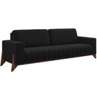 Sofá 3 Lugares Sala De Estar Base Madeira 232cm Verônica Velu