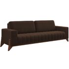 Sofá 3 Lugares Sala De Estar Base Madeira 232cm Verônica Velu