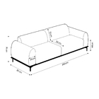 Sofá 3 Lugares Sala De Estar Bipartido Base De Madeira Euro 2