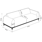 Sofá 3 Lugares Sala De Estar Bipartido Base De Madeira Euro 2