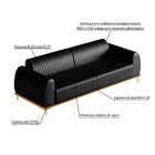 Sofá 3 Lugares Sala De Estar Bipartido Base De Madeira Euro 3