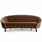 Sofá 3 Lugares Sala De Estar Brunet 210 Cm Veludo Marrom G15