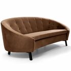 Sofá 3 Lugares Sala De Estar Brunet 210 Cm Veludo Marrom G15