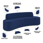 Sofá 3 Lugares Sala De Estar Cancún D02 Veludo Azul Marinho 1