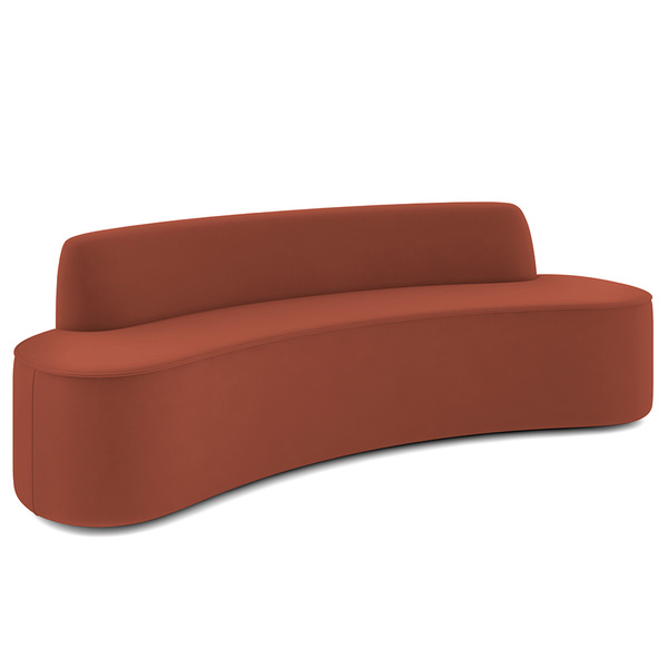 Sofá 3 Lugares Sala De Estar Cancún D02 Veludo Terracota 210