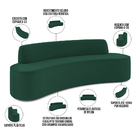 Sofá 3 Lugares Sala De Estar Cancún D02 Veludo Verde Musgo 18