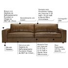 Sofá 3 Lugares Sala De Estar Com Entrada Usb Oslo 210 Cm Cour