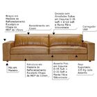 Sofá 3 Lugares Sala De Estar Com Entrada Usb Oslo 240 Cm Cour