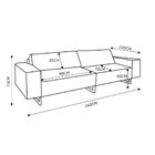 Sofá 3 Lugares Sala De Estar Durban 240cm Couro Tabaco - Gran