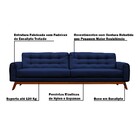 Sofá 3 Lugares Sala De Estar Eros 180 Cm Veludo Azul Marinho