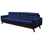 Sofá 3 Lugares Sala De Estar Eros 180 Cm Veludo Azul Marinho