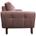 Sofá 3 Lugares Sala De Estar Eros 180 Cm Veludo Rosê Base Fix