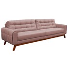 Sofá 3 Lugares Sala De Estar Eros 210 Cm Veludo Rosê Base Fix