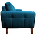 Sofá 3 Lugares Sala De Estar Eros 210 Cm Veludo Turquesa Base