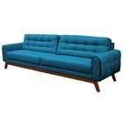 Sofá 3 Lugares Sala De Estar Eros 210 Cm Veludo Turquesa Base