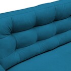 Sofá 3 Lugares Sala De Estar Eros 230 Cm Veludo Turquesa Base