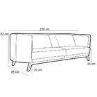 Sofá 3 Lugares Sala De Estar Ferrara 230 Cm Jacar Bege G15 -