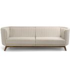 Sofá 3 Lugares Sala De Estar Ferrara 230 Cm Jacar Bege G15 -