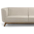 Sofá 3 Lugares Sala De Estar Ferrara 230 Cm Jacar Bege G15 -