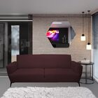 Sofá 3 Lugares Sala De Estar Frances Confort Couro Vinho G72