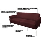 Sofá 3 Lugares Sala De Estar Frances Confort Couro Vinho G72