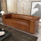 Sofá 3 Lugares Sala De Estar Frances Trio Couro Caramelo - Gr