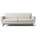 Sofá 3 Lugares Sala De Estar Loki 210cm Veludo Bege G15 - Gra