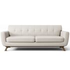 Sofá 3 Lugares Sala De Estar Loki Bipartido 230cm Veludo Bege